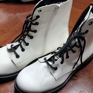 White Time and True combat boots
